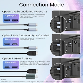 Foto 4 | Extensor De Pantalla Para Portátil Kefeya 15.6 Pulgadas Fhd 1080p Ips Con Banco De Energía - Venta Internacional.