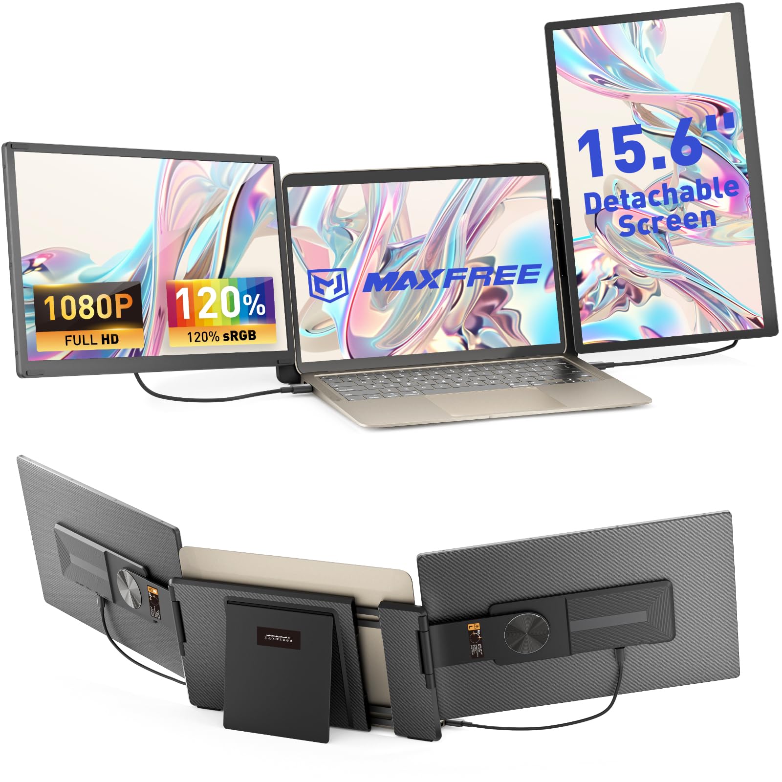 Foto 2 pulgar | Extensor De Pantalla Para Portátil Maxfree  15.6 Pulgadas  1080p  Triple Monitor - Venta Internacional.