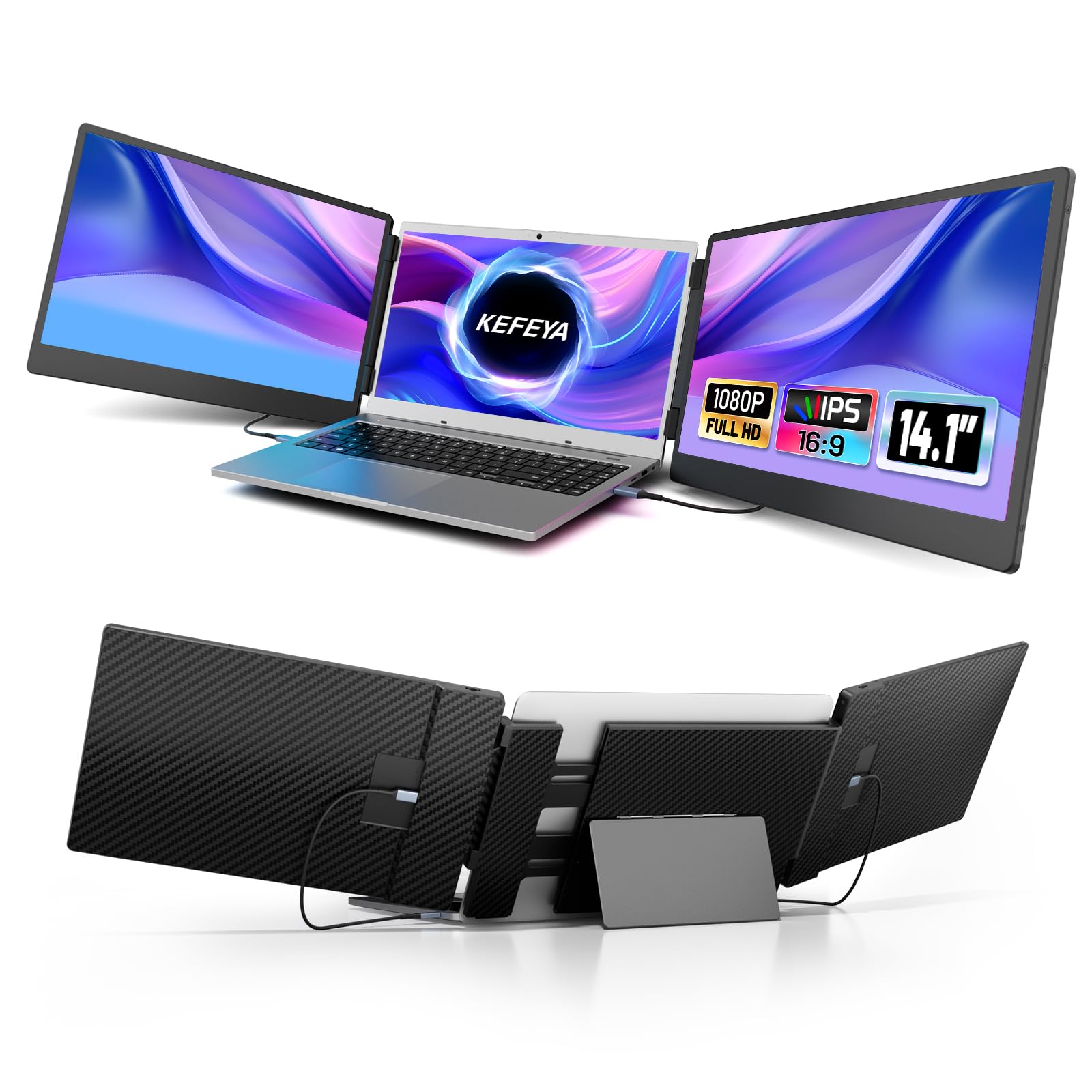 Foto 1 | Extensor De Pantalla Para Portátil Kefeya 14 1 Pulgadas Con Triple Monitor 1080p - Venta Internacional.