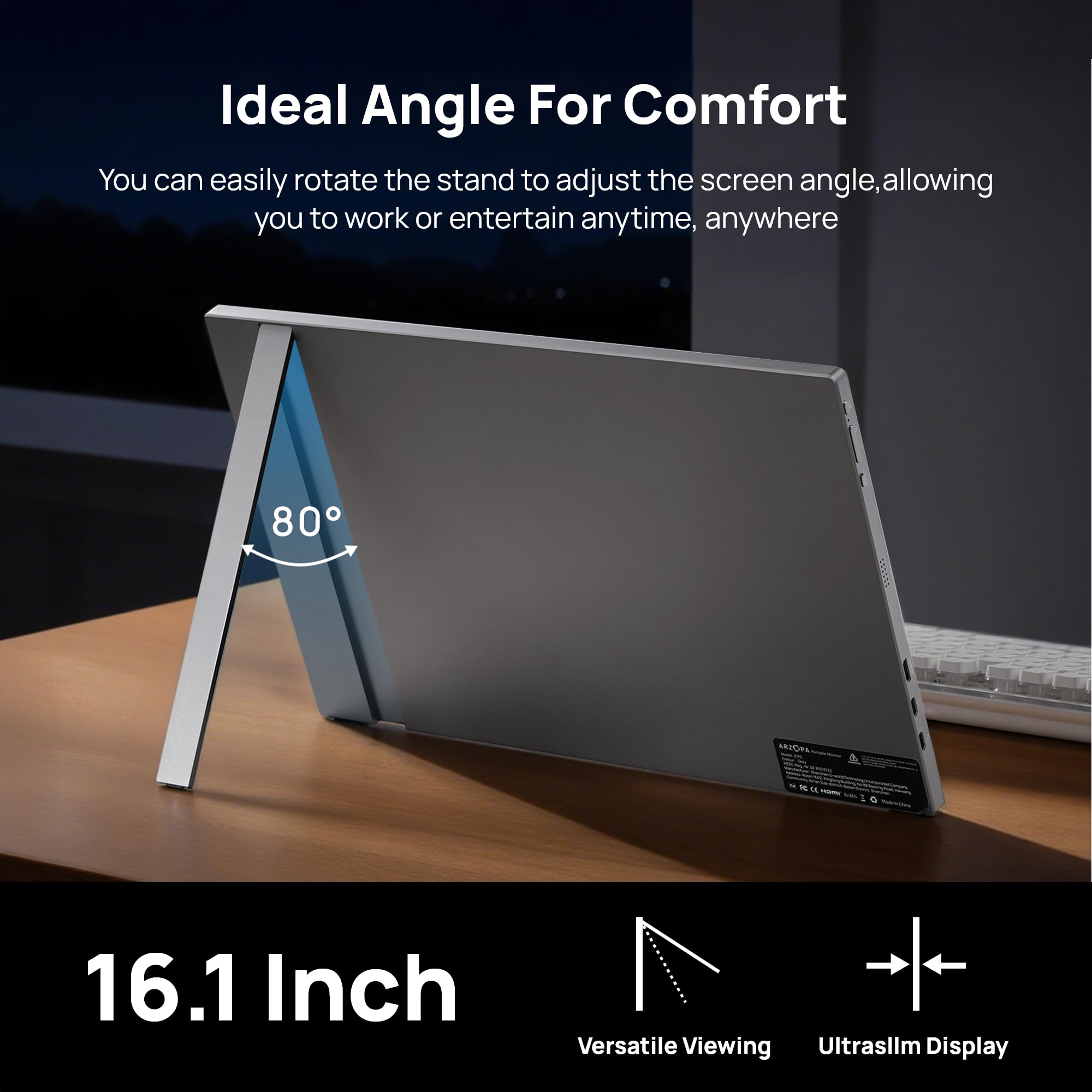 Foto 4 | Monitor Portátil Para Juegos Arzopa Z1fc 16.1'' 144hz 1080p Fhd - Venta Internacional.
