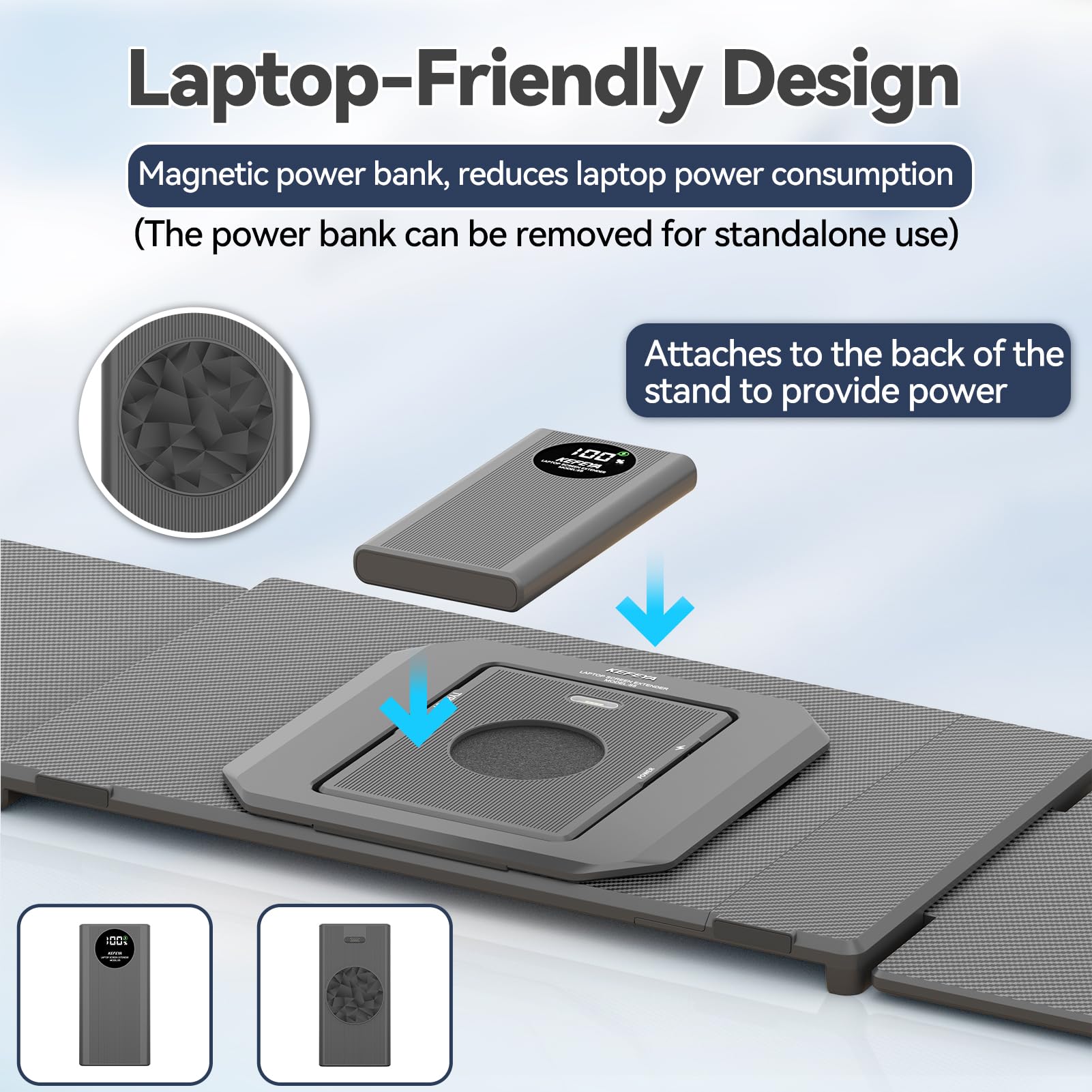 Foto 4 pulgar | Extensor De Pantalla Para Portátil Kefeya De 15 6 Pulgadas Con Banco De Energía Magnético - Venta Internacional.