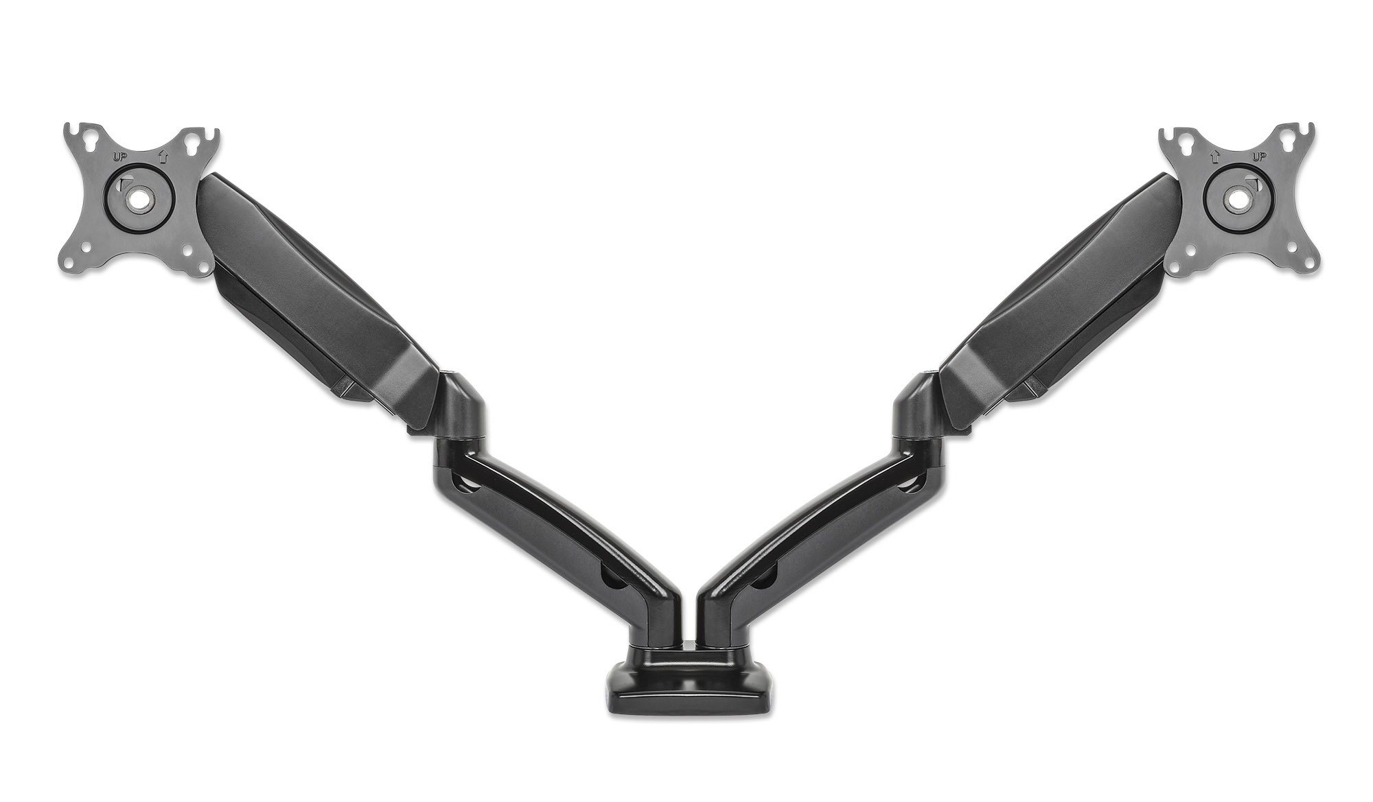 Foto 4 pulgar | Soporte de Escritorio para Monitores Manhattan 462310 color Negro para 2 Pantallas de 13''-27'' Ajustes de Movimiento