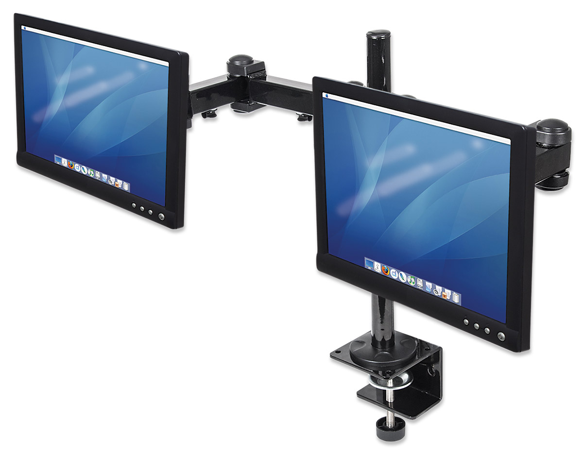 Foto 5 pulgar | Soporte de Escritorio para Monitores Manhattan 420808 color Negro para 2 Pantallas 13''-24'' 6 Kg C/U