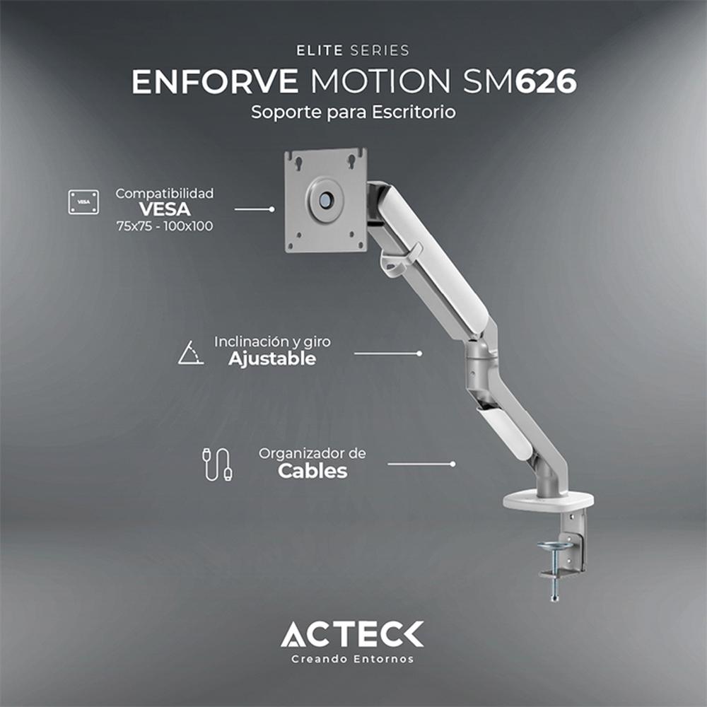Foto 4 pulgar | Brazo Articulado Para Monitor Acteck Enforce Motion Sm626 Hasta 32 Pulgadas Ajustable Ac-936569 Color Blanco
