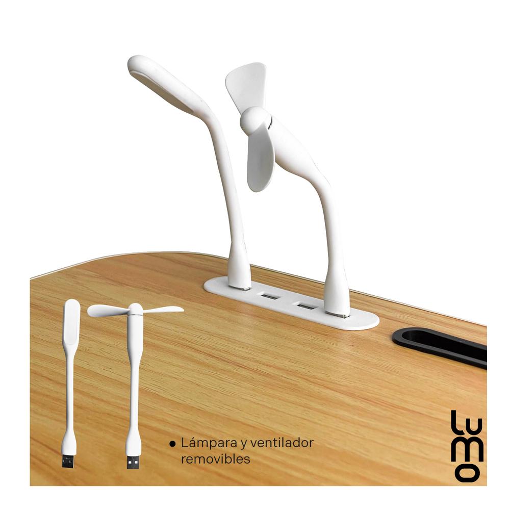 Foto 7 pulgar | Mesa Plegable Para Laptop Cama Con Lampara Y Ventilador
