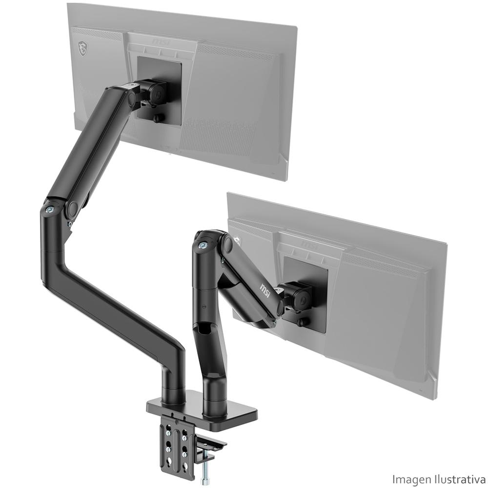 Foto 7 pulgar | Brazo Articulado Doble Para Monitor Msi Mag Mt201d Hasta 45 Pulgadas Negro