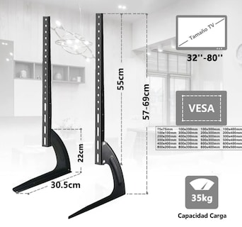 Foto 2 | Soporte Xtellar De Tv/monitor 32'' A 80'' Máx 35kg Base De Pantalla