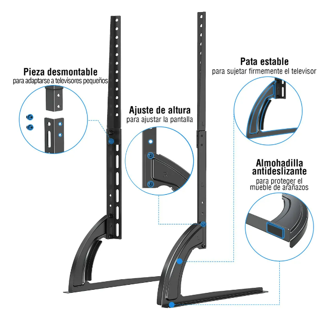Foto 4 pulgar | Soporte Xtellar Para Tv Mountup Base De Pantalla 32 A 65 Pulgadas Color Negro