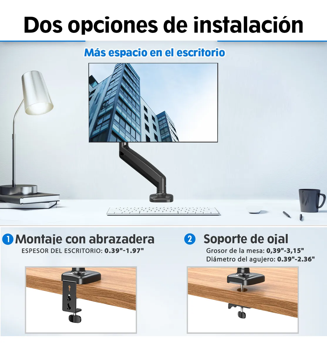 Foto 6 pulgar | Soporte De Escritorio Belug Monitor Mountup 17-32 Pulgadas Negro