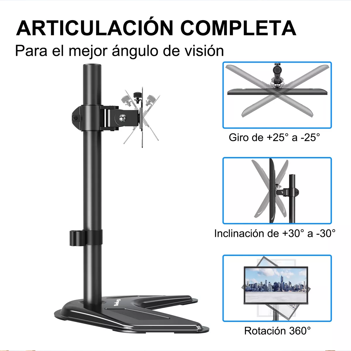 Foto 4 pulgar | Soporte De Escritorio Belug Para Monitores De 13-32 Negro