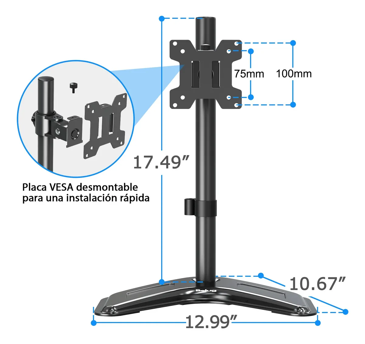 Foto 6 pulgar | Soporte De Escritorio Belug Para Monitores De 13-32 Negro