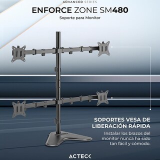 Foto 3 | Soporte Acteck Para Cuatro Monitores Enforce Zone-b Sm445 Hasta 32 Pulgadas Inclinación Y Giro Ajust