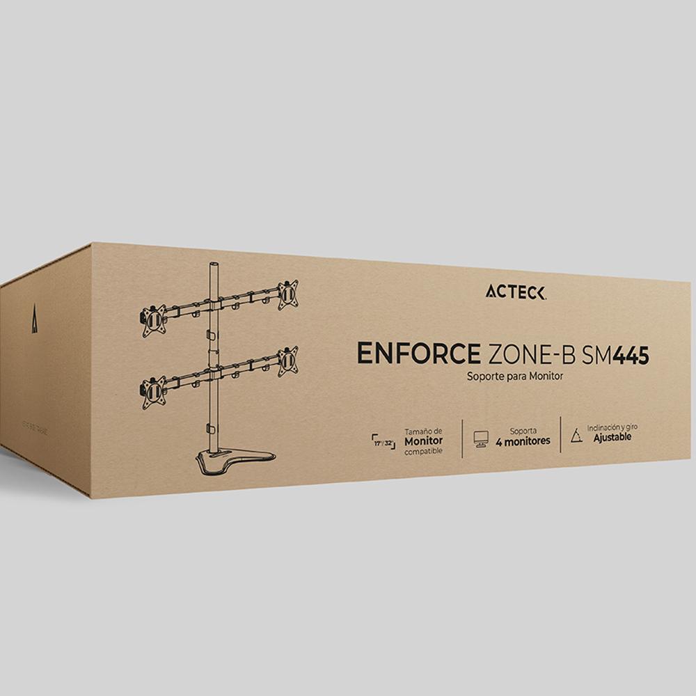 Foto 6 | Soporte Acteck Para Cuatro Monitores Enforce Zone-b Sm445 Hasta 32 Pulgadas Inclinación Y Giro Ajust