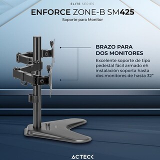 Foto 4 | Soporte Acteck Para Dos Monitores Enforce Zone-b Sm425 Hasta 32 Pulgadas Inclinación Y Giro Ajustabl