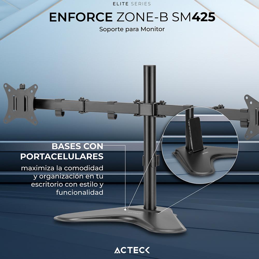 Foto 5 | Soporte Acteck Para Dos Monitores Enforce Zone-b Sm425 Hasta 32 Pulgadas Inclinación Y Giro Ajustabl
