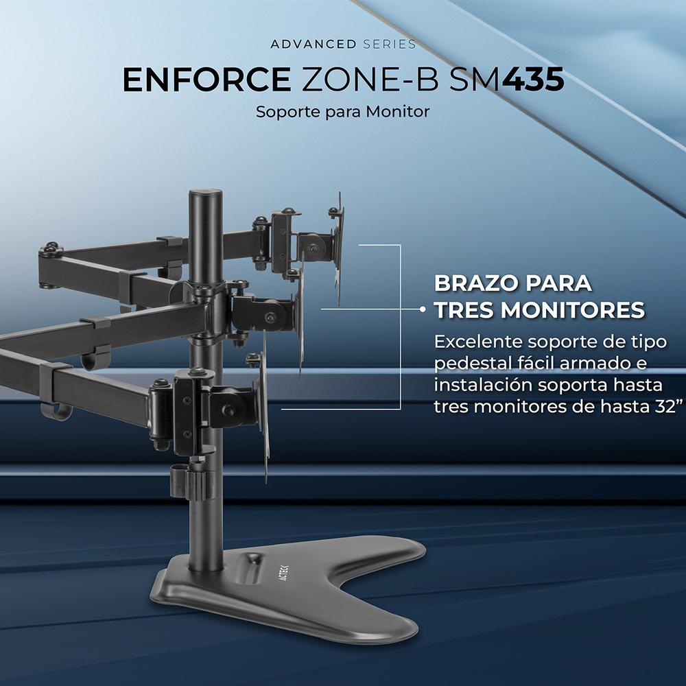 Foto 5 pulgar | Soporte Acteck Para Tres Monitores Enforce Zone-b Sm435 Hasta 27 Pulgadas Inclinación Y Giro Ajustab