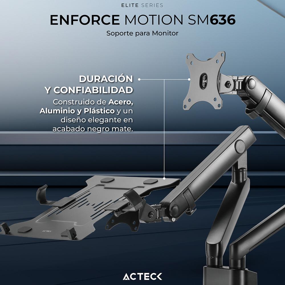 Foto 4 pulgar | Soporte Acteck Para Monitor Y Laptop Enforce Motion Sm636 Monitor Hasta 32 Pulgadas Laptop Hasta 15.
