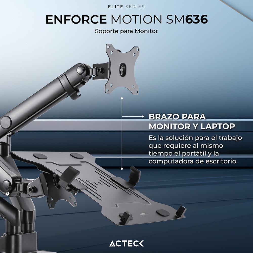 Foto 6 pulgar | Soporte Acteck Para Monitor Y Laptop Enforce Motion Sm636 Monitor Hasta 32 Pulgadas Laptop Hasta 15.