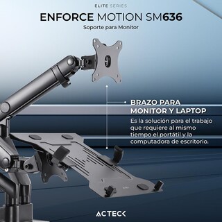 Foto 5 | Soporte Acteck Para Monitor Y Laptop Enforce Motion Sm636 Monitor Hasta 32 Pulgadas Laptop Hasta 15.