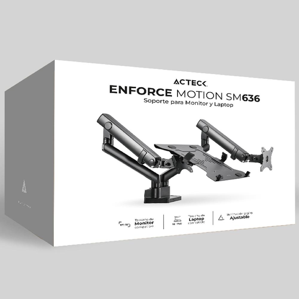 Foto 7 pulgar | Soporte Acteck Para Monitor Y Laptop Enforce Motion Sm636 Monitor Hasta 32 Pulgadas Laptop Hasta 15.