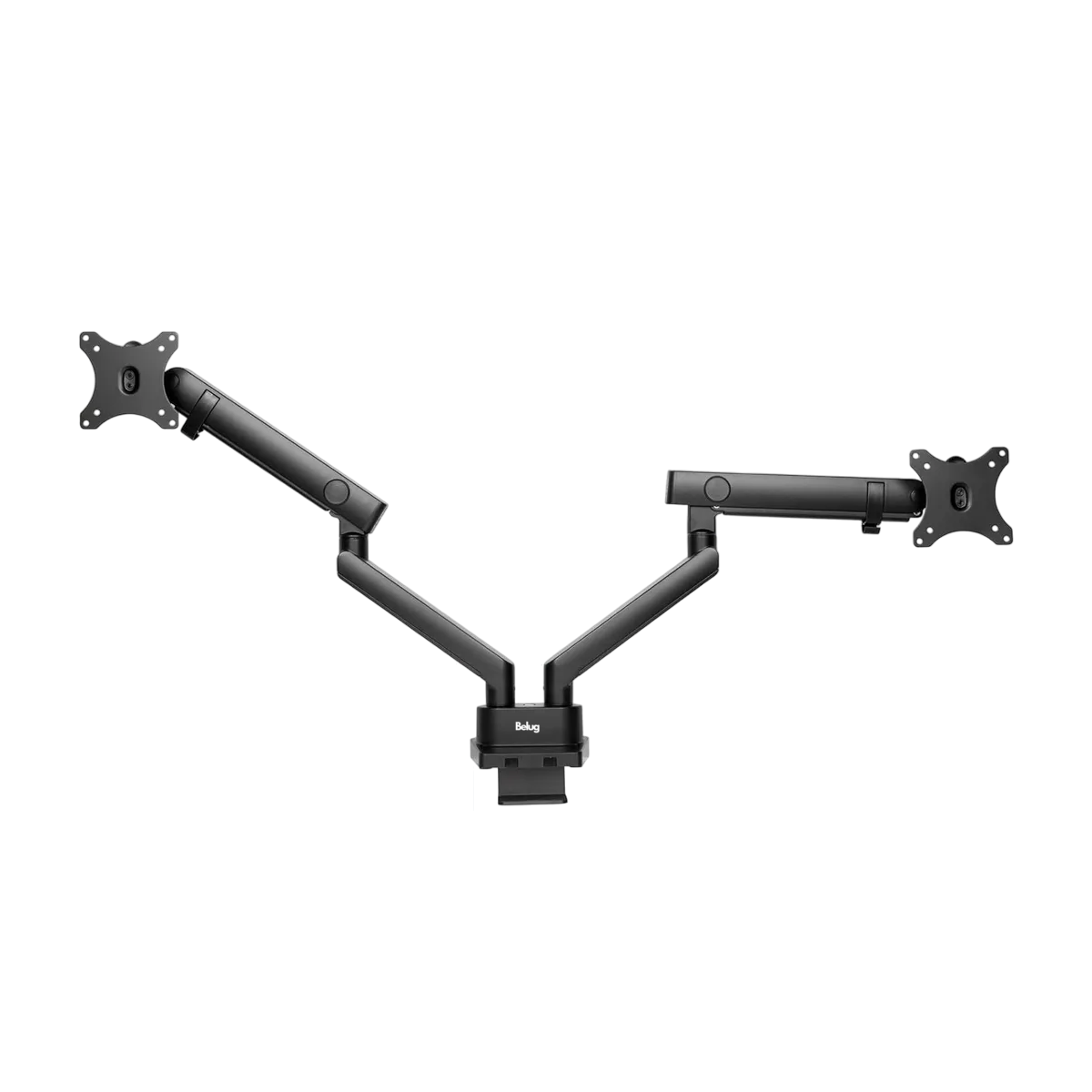 Soporte De Monitor  Belug Ajustable De Doble Brazo Con Bandeja Negro