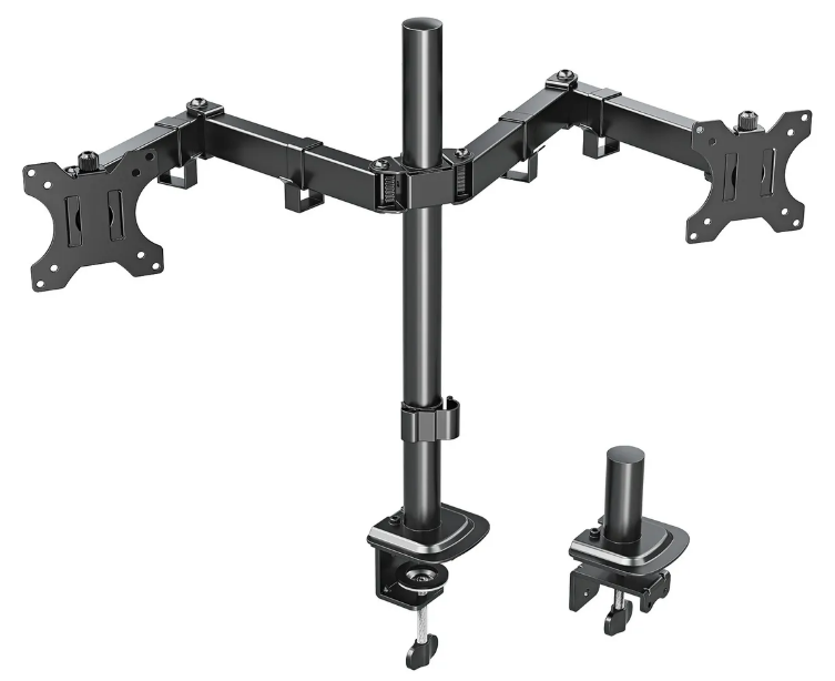 Soporte De Doble Brazo Xtellar Para Monitor De 13-32 Pulgadas  Ajustable Y Universal  Negro