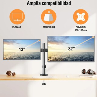 Foto 2 | Soporte De Doble Brazo Xtellar Para Monitor De 13-32 Pulgadas Ajustable Y Universal Negro