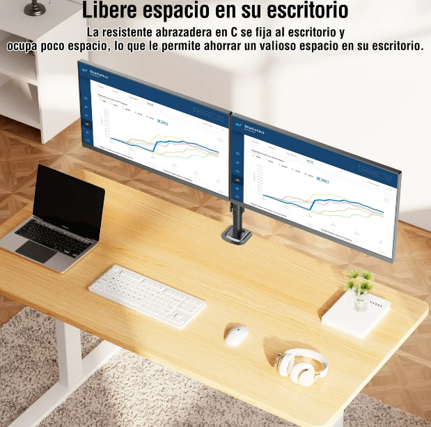 Foto 4 pulgar | Soporte De Doble Brazo Xtellar Para Monitor De 13-32 Pulgadas  Ajustable Y Universal  Negro