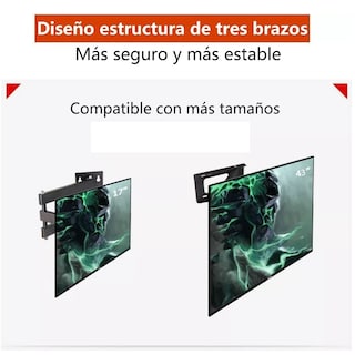 Foto 3 | Soporte de Tv de 17 A 47 Pulgadas Máx 25kg Eo Safe Imports Esi-4771 color Negro