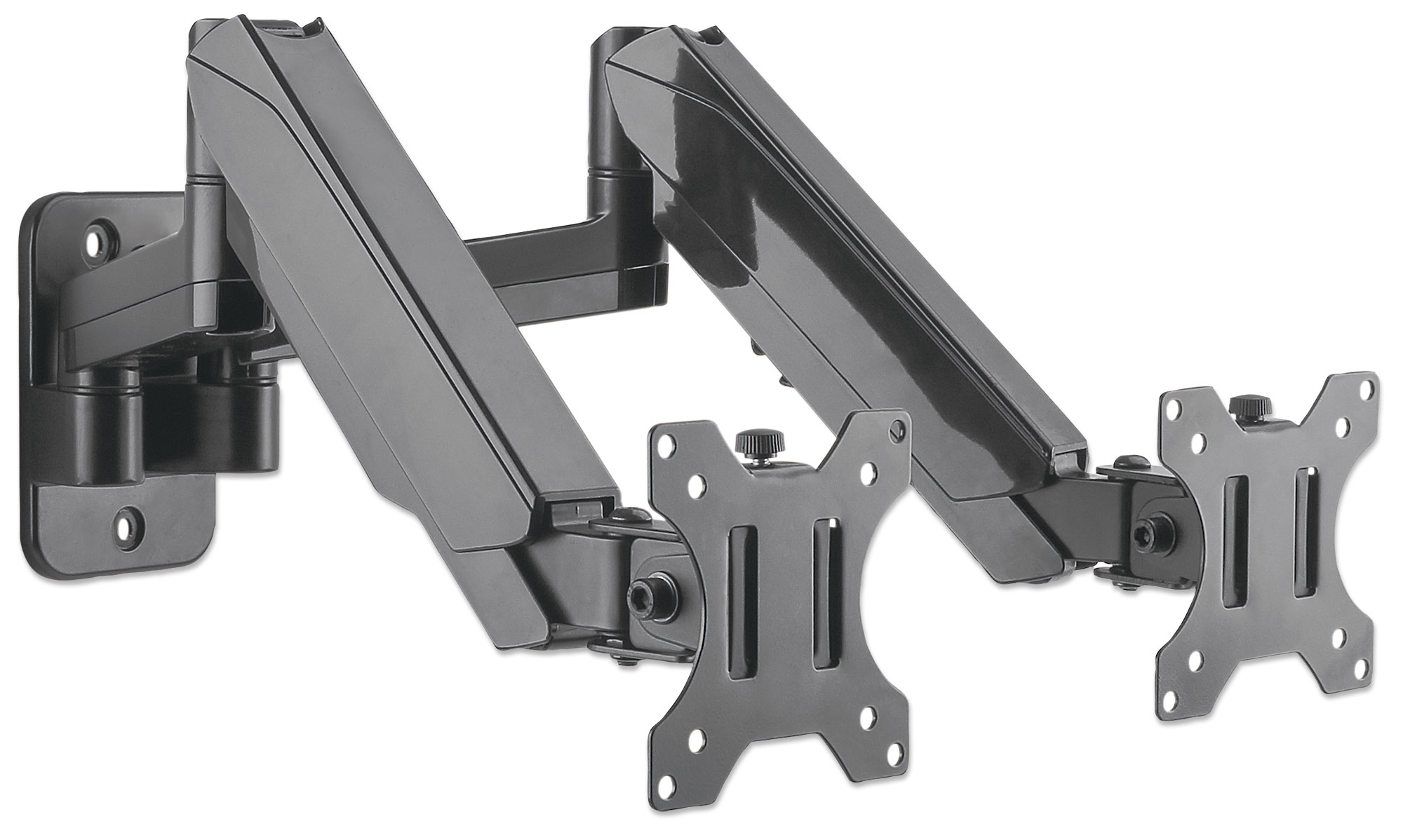 Foto 3 pulgar | Soporte de Pared Manhattan 461627 color Negro 2 Monitores Pistones Gas Brazos Articulados 17'' a 32''  8 K