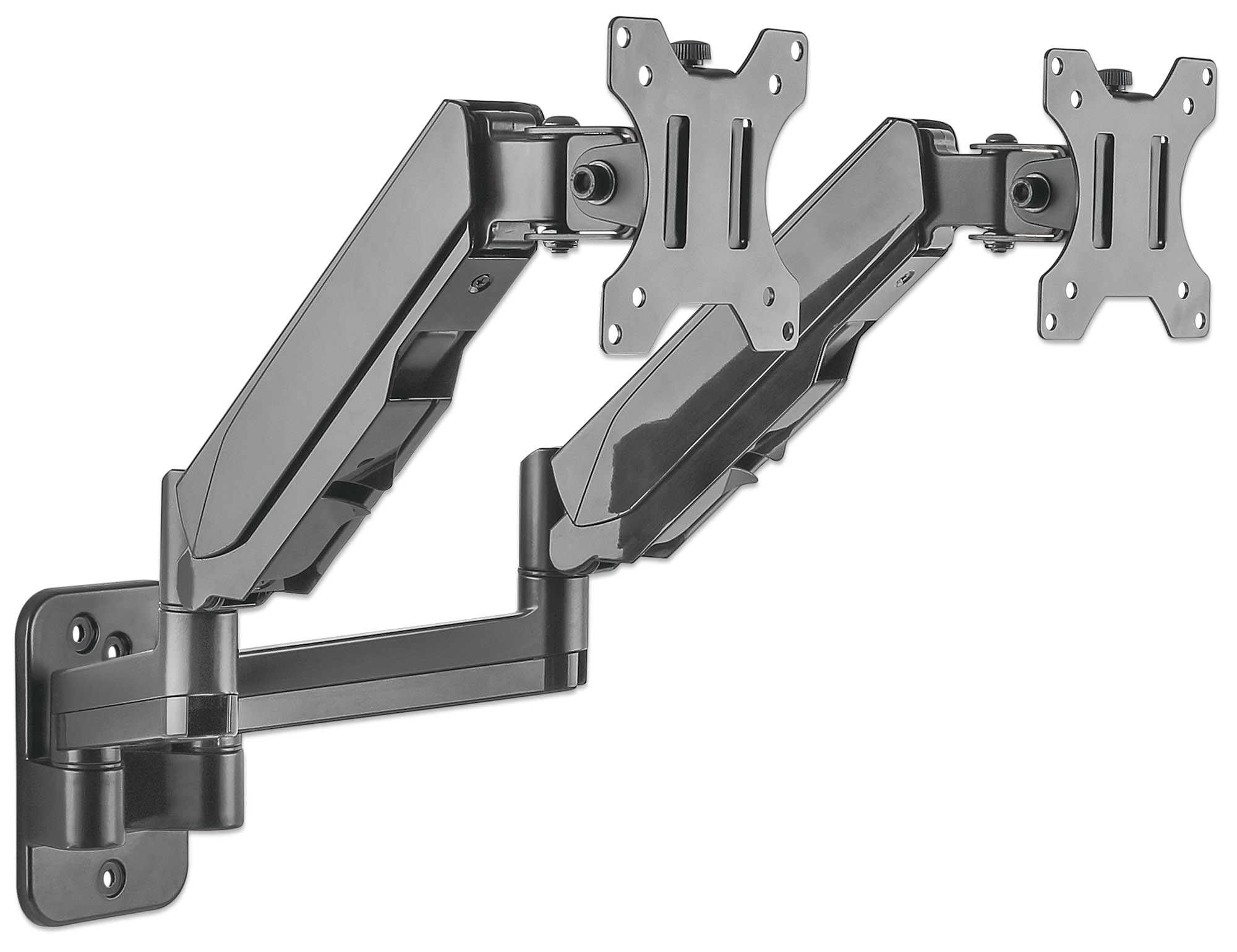 Foto 5 pulgar | Soporte de Pared Manhattan 461627 color Negro 2 Monitores Pistones Gas Brazos Articulados 17'' a 32''  8 K