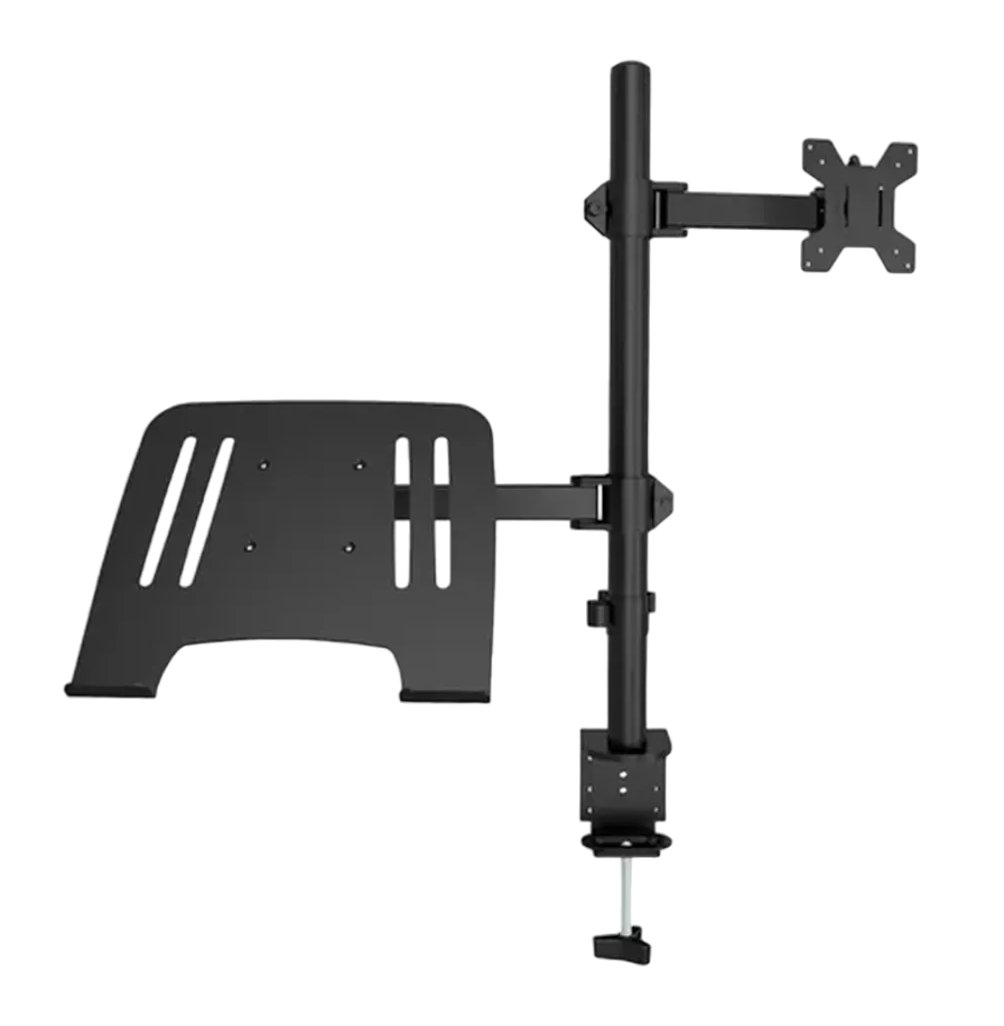 Soporte De Monitor Dual Para Monitor Y Portátil Negro