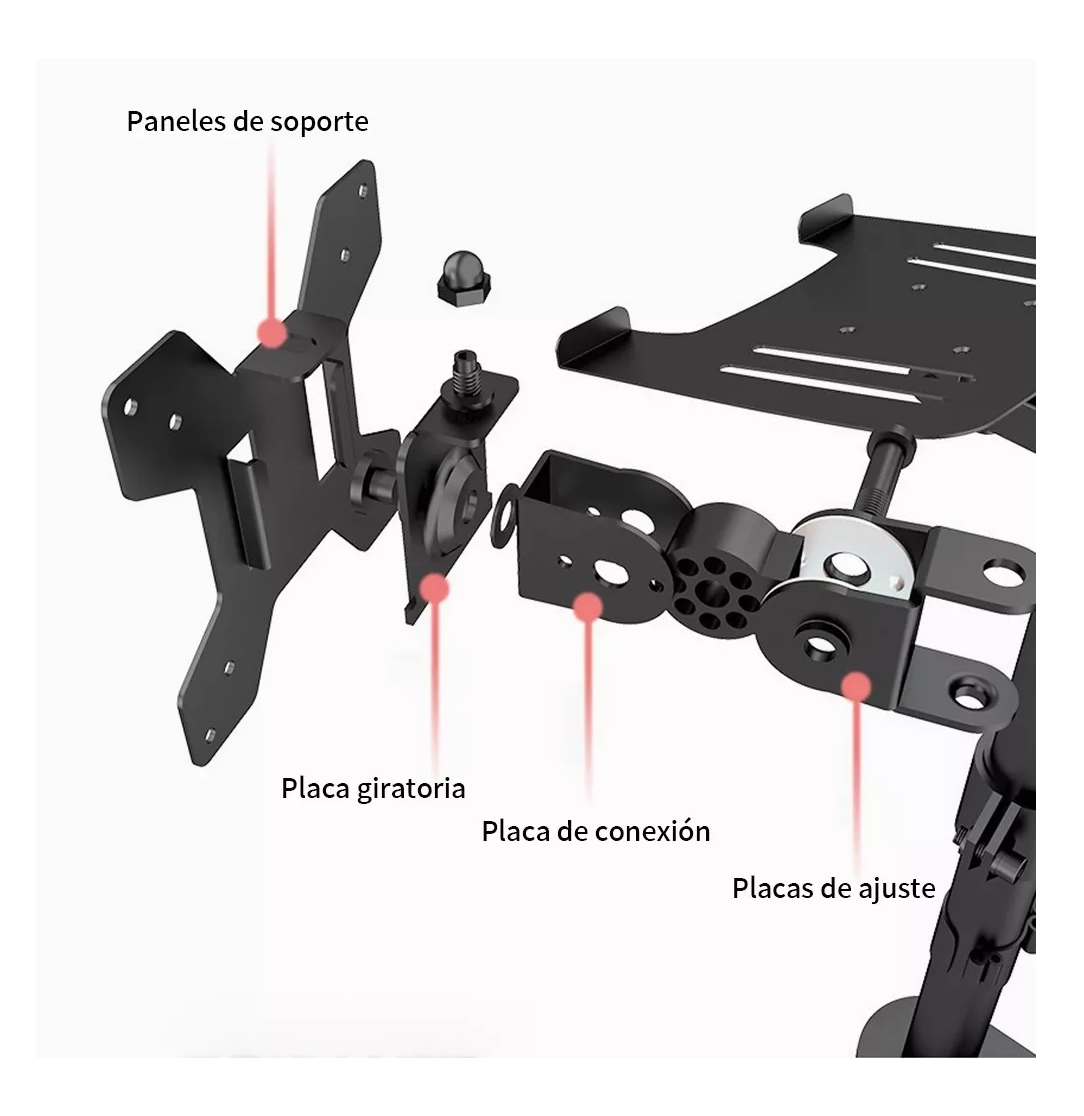 Foto 5 | Soporte De Monitor Dual Para Monitor Y Portátil Negro