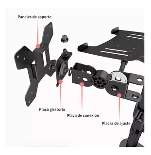 Foto 5 | Soporte De Monitor Dual Para Monitor Y Portátil Negro