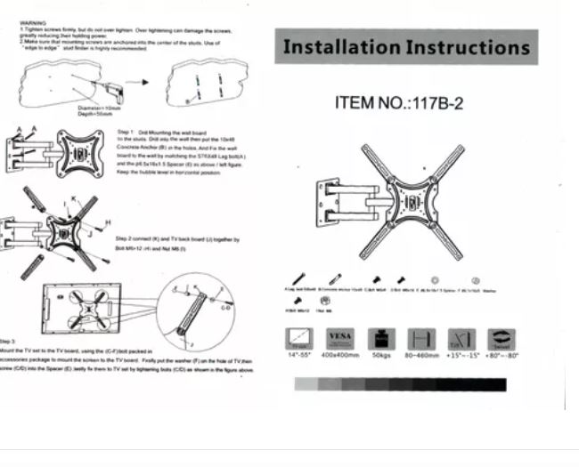 Foto 4 pulgar | Soporte de Pared para Televisión Para 14 -55 50k Wünd