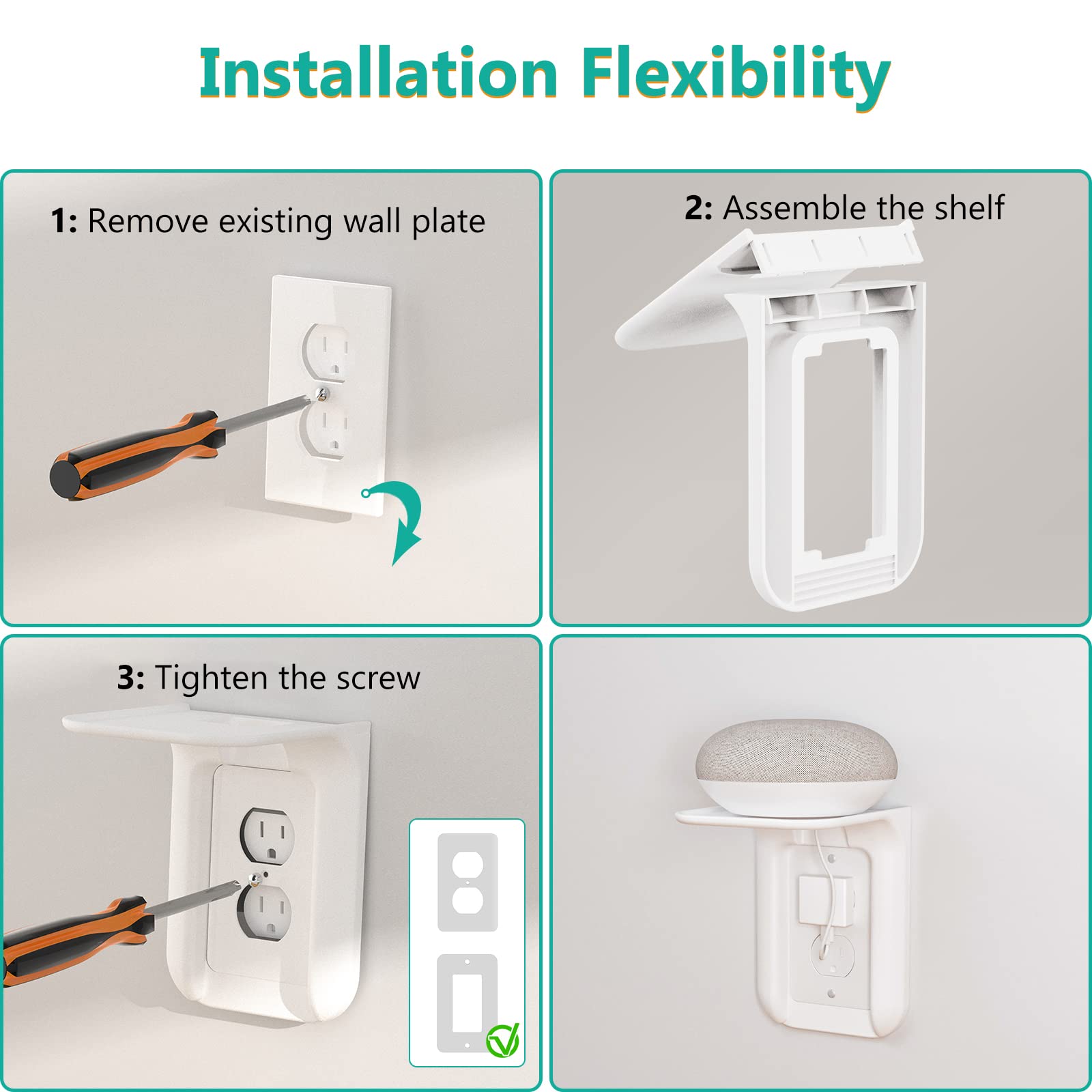 Foto 7 pulgar | Soporte de Pared Outlet Shelf Wali Ols001-w para Smart Home Color Blanco - Venta Internacional