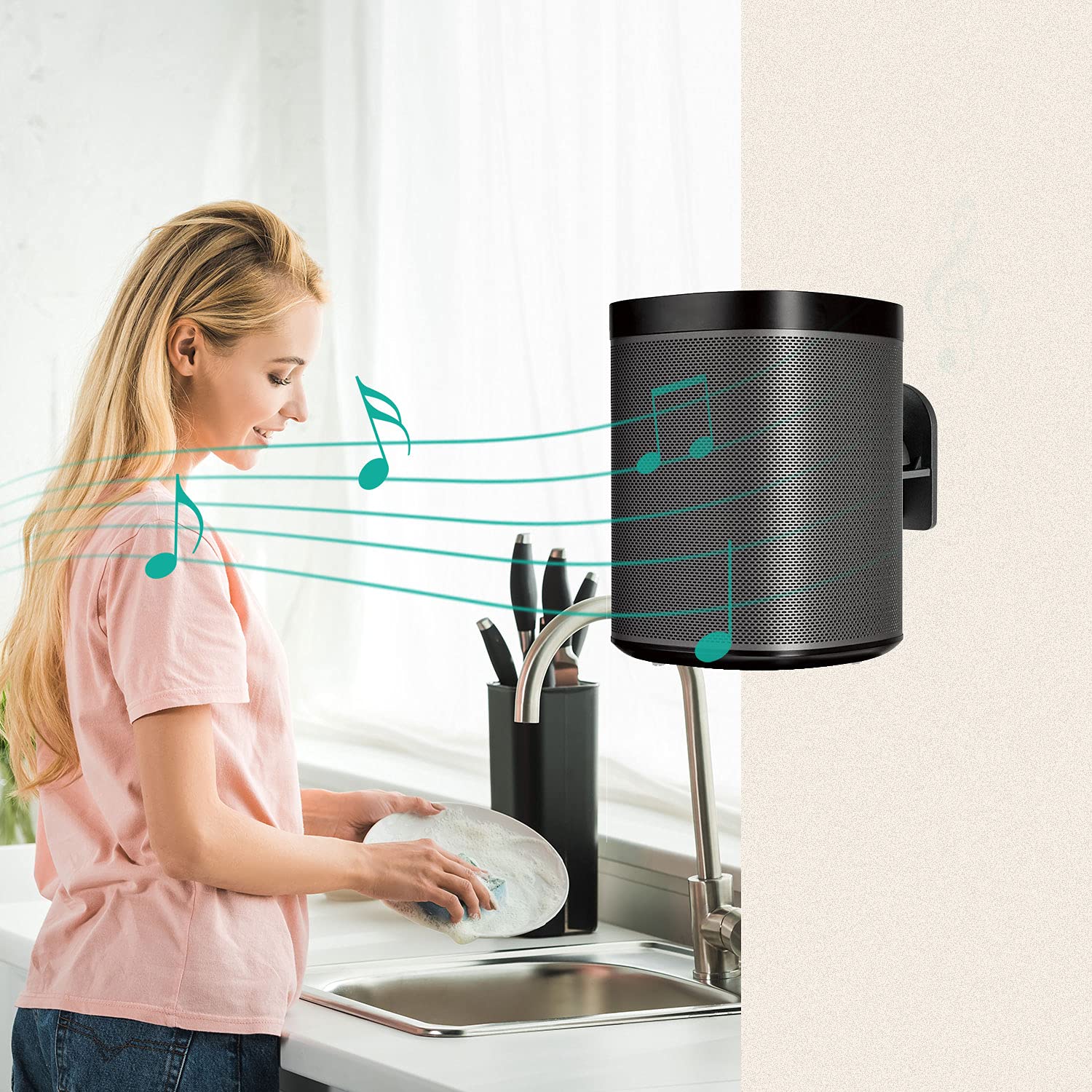 Foto 3 pulgar | Soportes de Pared y Techo para Altavoces WALI SWM202 de hasta 3,5 kg Negro - Venta Internacional