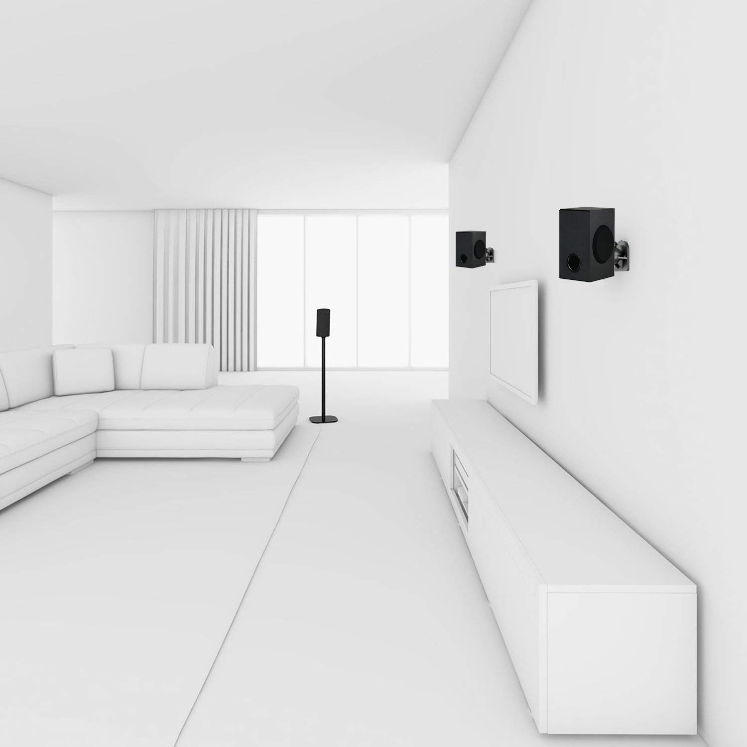 Foto 8 pulgar | Soportes de Pared y Techo para Altavoces WALI SWM202 de hasta 3,5 kg Negro - Venta Internacional