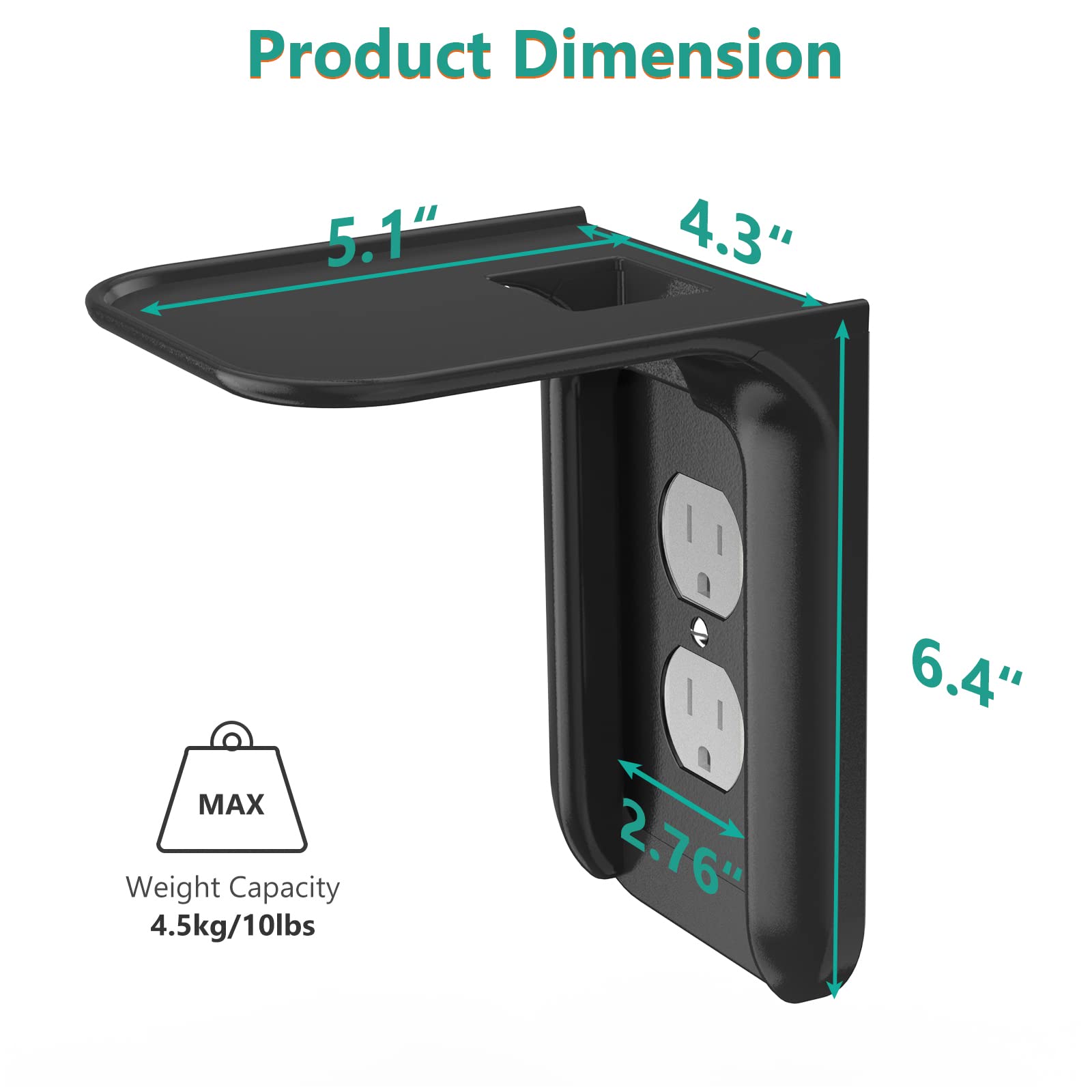Foto 4 pulgar | Soporte de Pared Outlet Shelf Wali Ols001-b para Smart Home color Negro - Venta Internacional