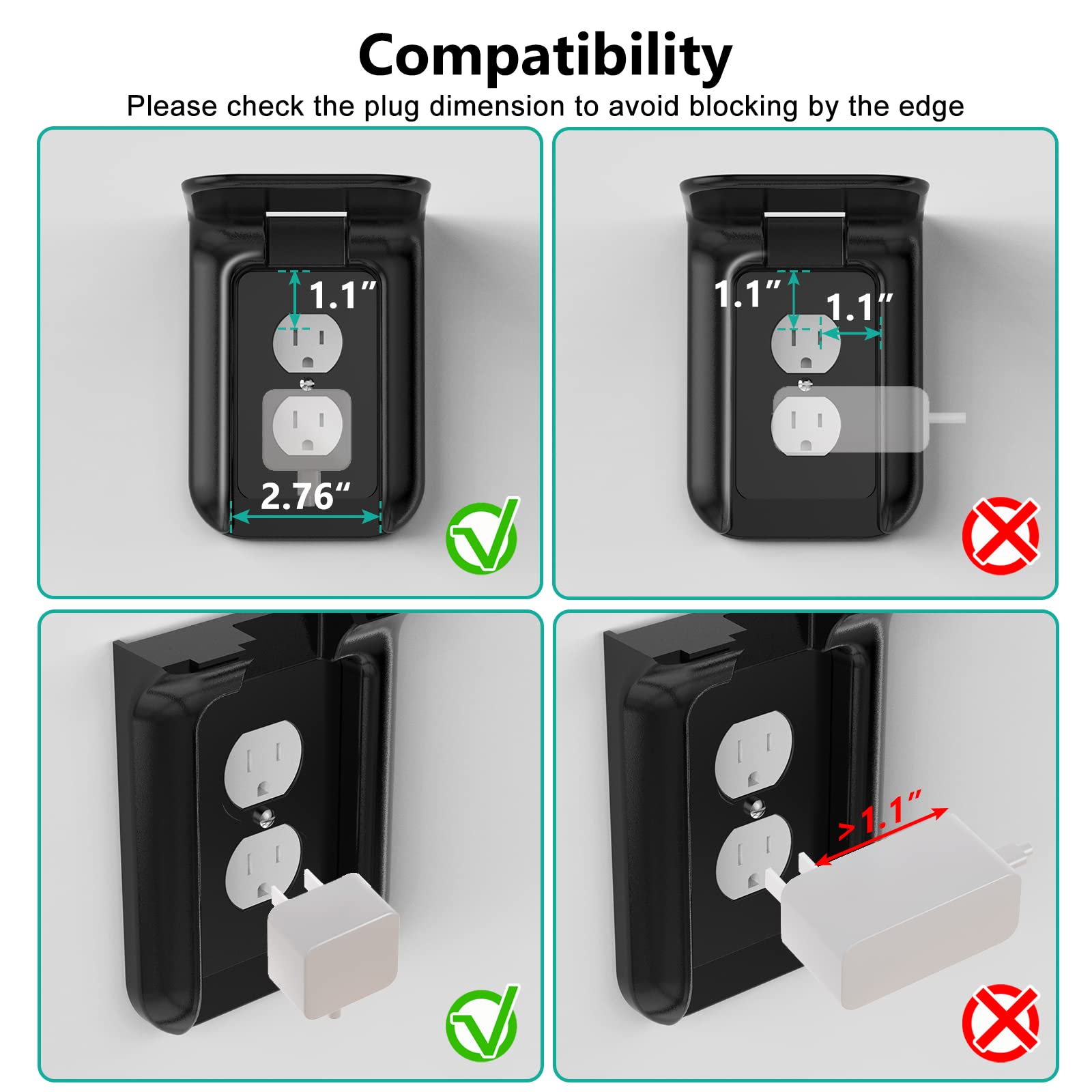 Foto 5 pulgar | Soporte de Pared Outlet Shelf Wali Ols001-b para Smart Home color Negro - Venta Internacional