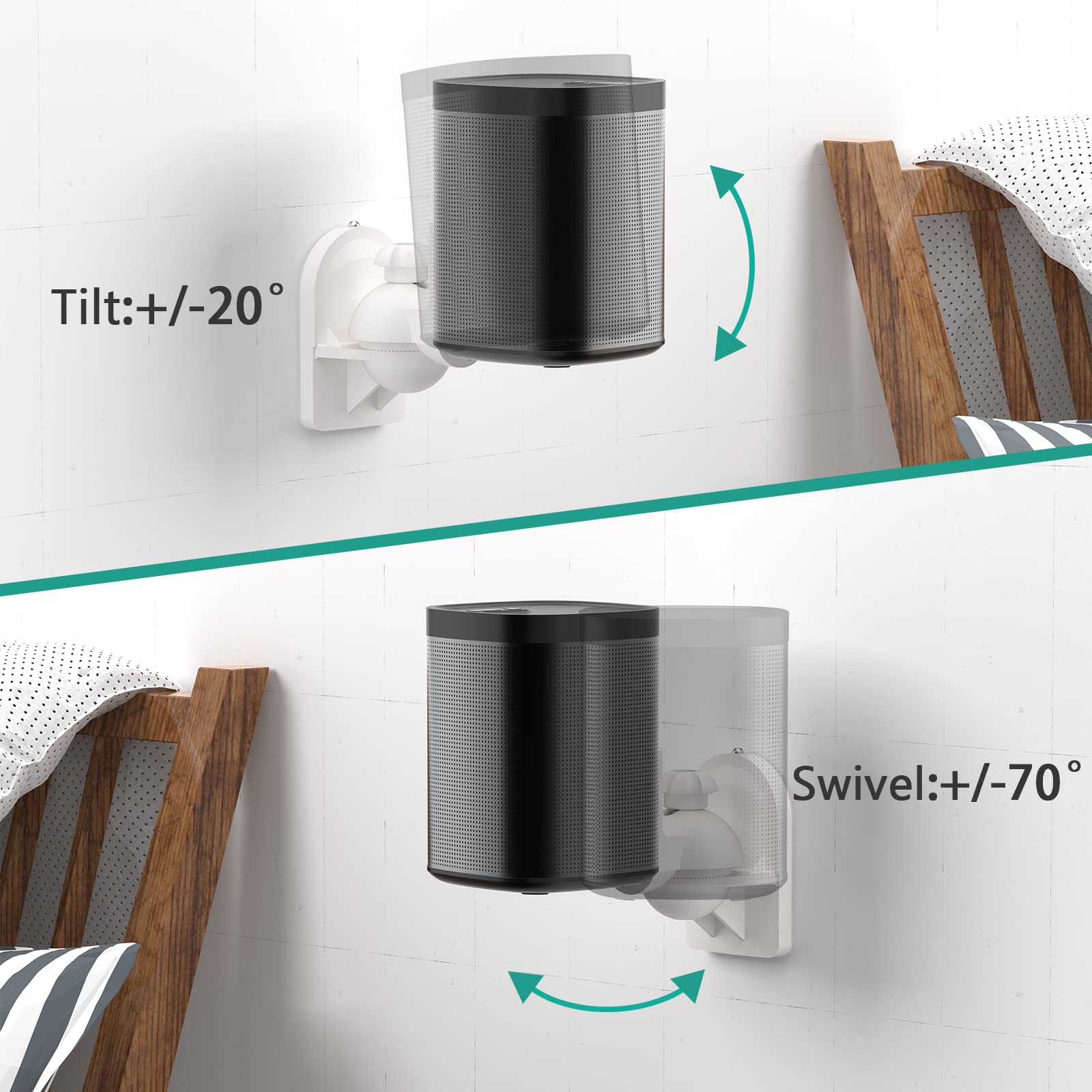 Foto 6 pulgar | Soporte de Pared Wali Blancos 4 Piezas-Venta Internacional