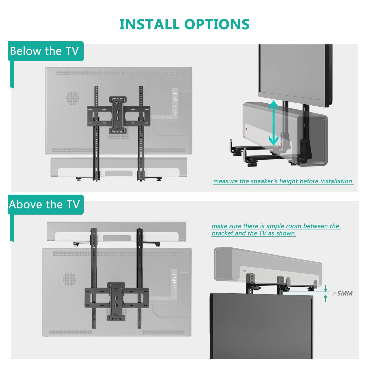 Foto 7 pulgar | Soportes Wali para Barra de Sonido 2 Piezas-Venta Internacional