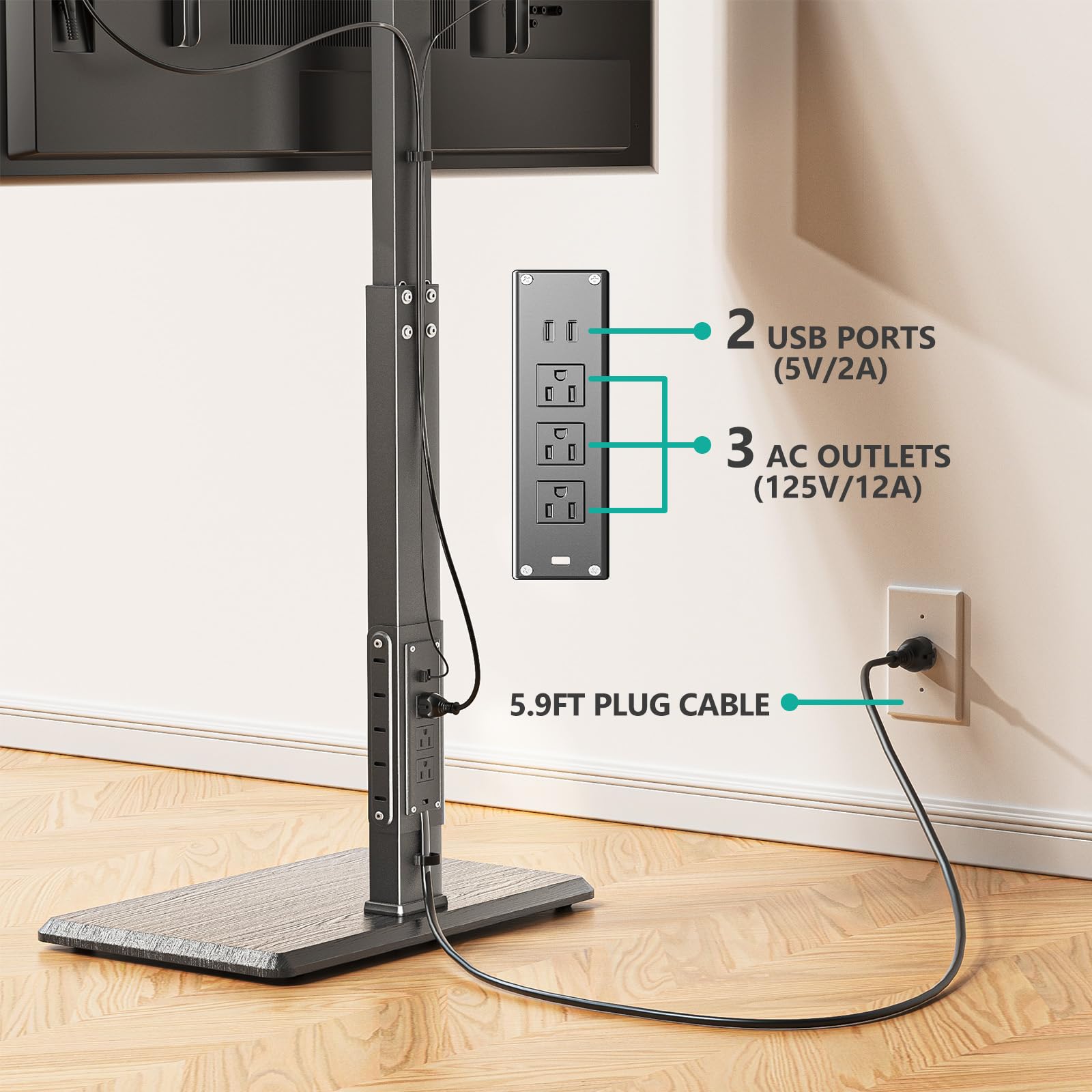 Foto 3 pulgar | Soporte de Suelo Wali Tvdvd-7p para Tv de 32 a 75 " de hasta 50 kg - Venta Internacional
