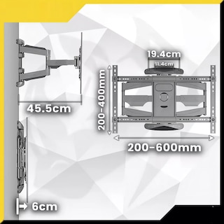 Foto 2 | Soporte Para Pantalla Tv Television Pantallas, 40 50 55 65 75 Pulgadas Eo Safe Imports Esi-15592 Negro