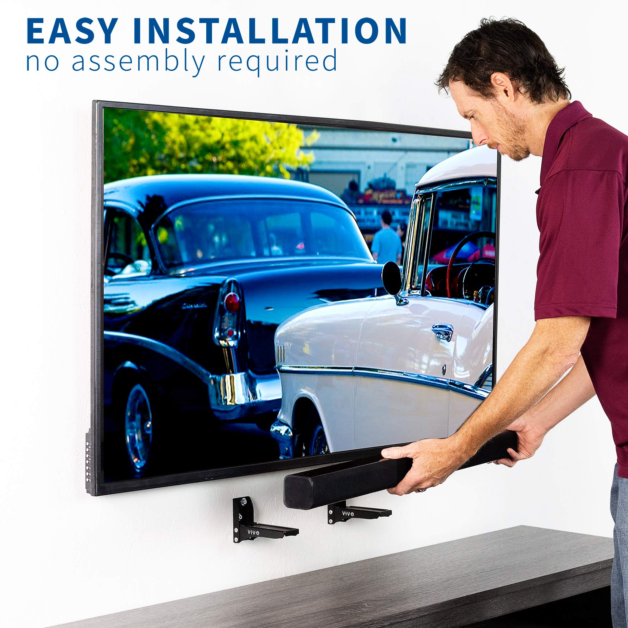 Foto 8 pulgar | Soporte de Pared para Barra de Sonido Vivo Steel Universal L Soportes Negros - Venta Internacional