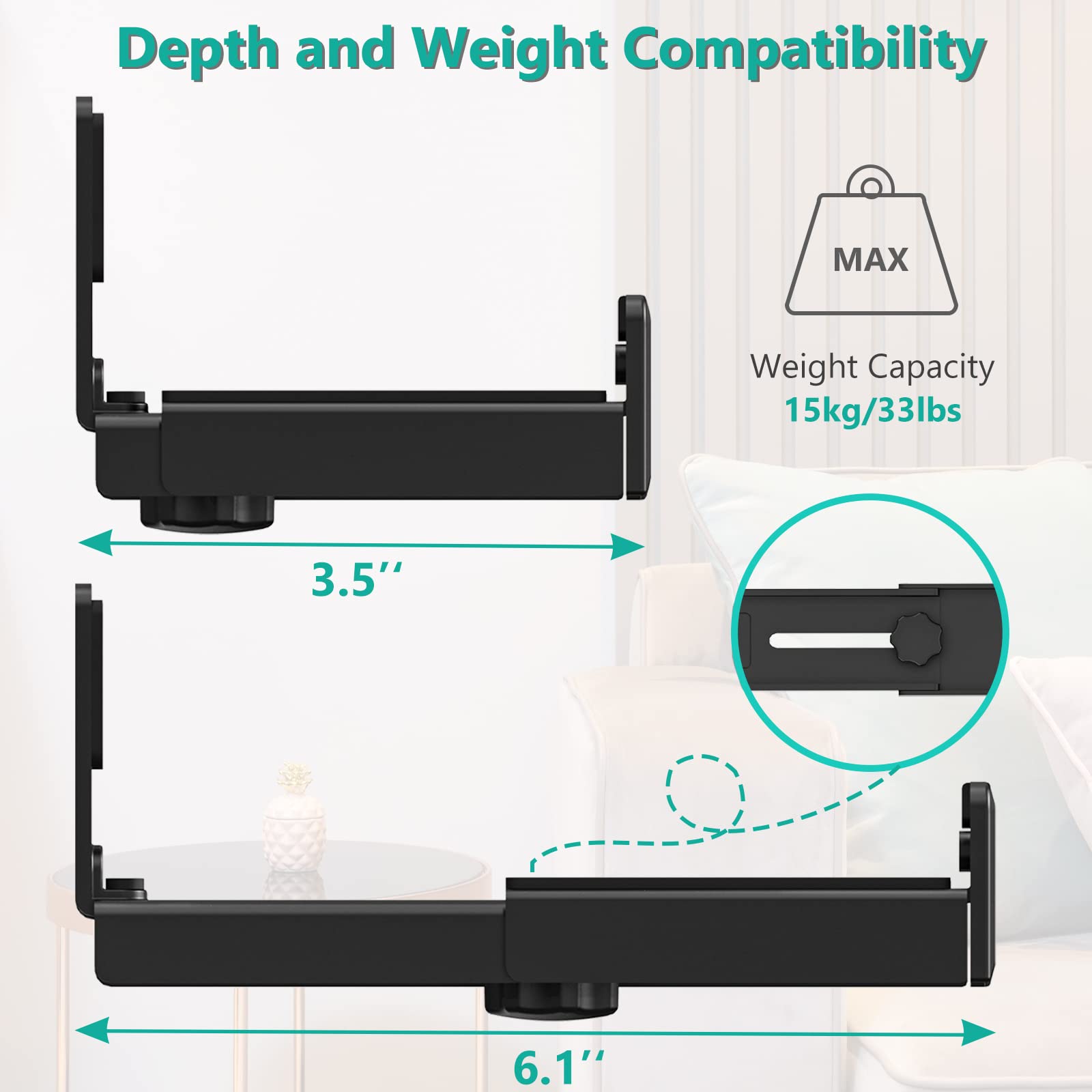 Foto 6 pulgar | Soporte de Pared para Barra de Sonido Wali Universal SLK202 Negro - Venta Internacional