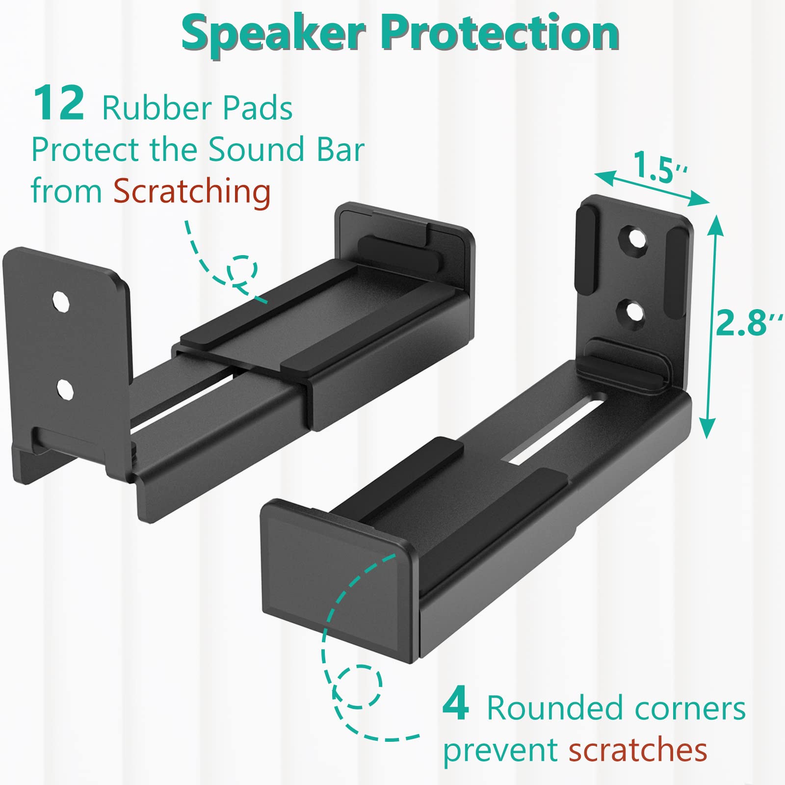 Foto 7 pulgar | Soporte de Pared para Barra de Sonido Wali Universal SLK202 Negro - Venta Internacional