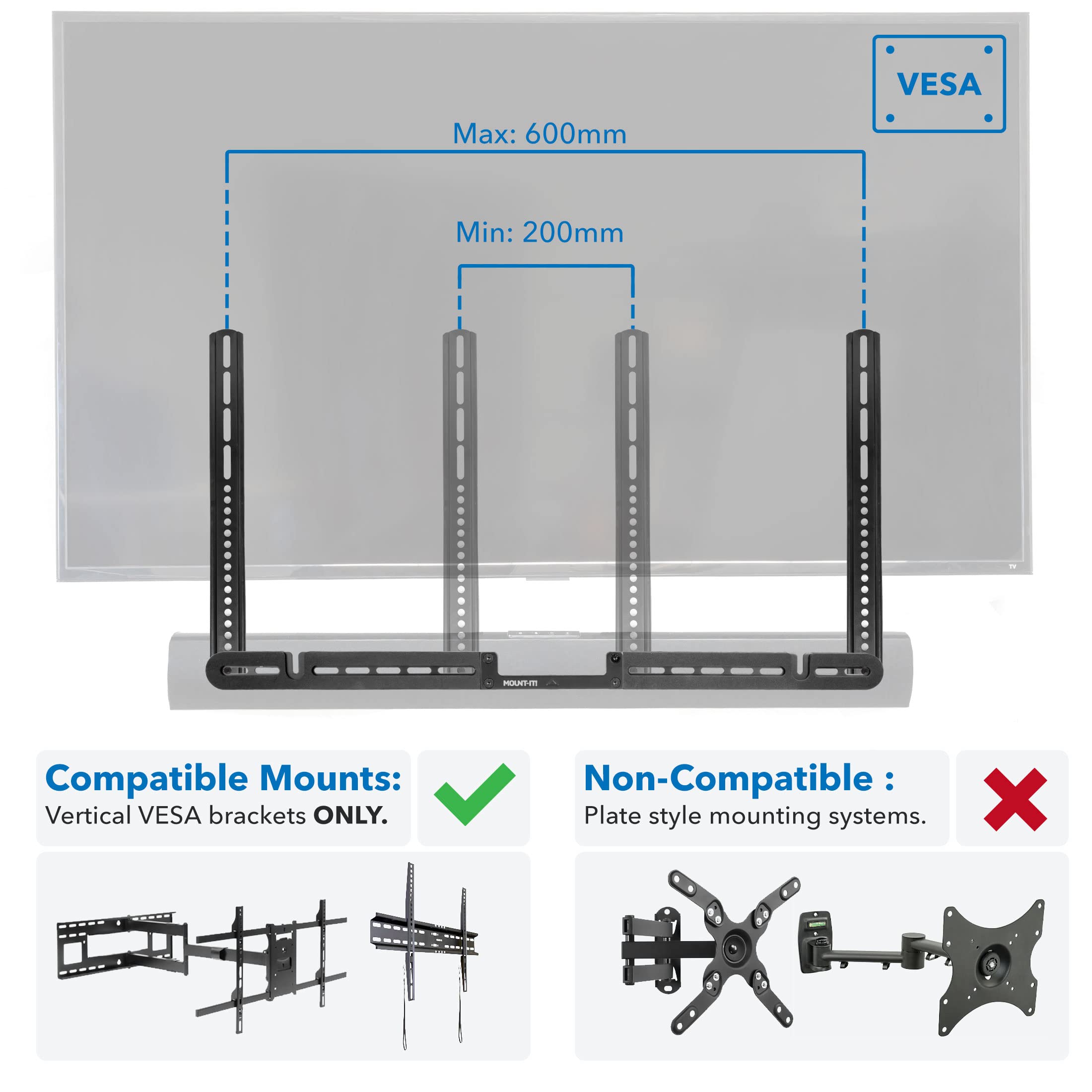 Foto 8 pulgar | Soporte de Tv Mount-it! Compatible con Barras de Sonido Sonos Arc - Venta Internacional
