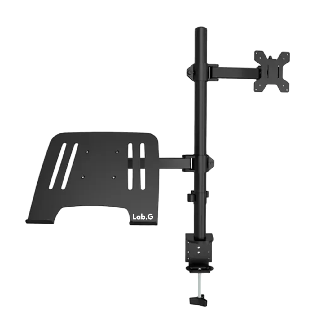 Soporte De Monitor Dual Y Portátil Negro