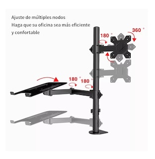 Foto 4 | Soporte De Monitor Dual Y Portátil Negro